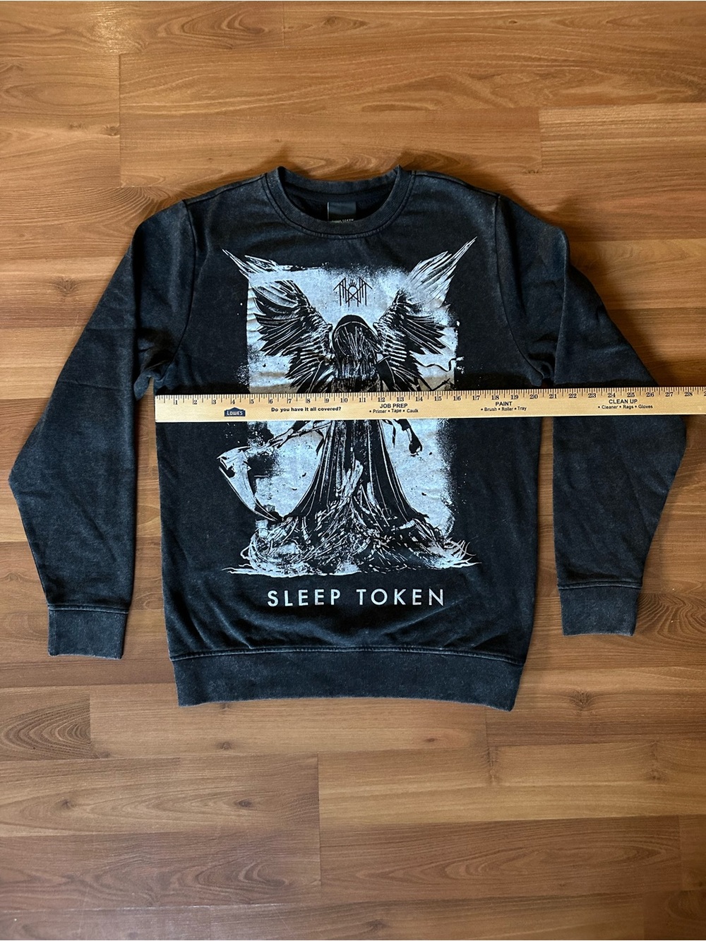 🆕 Hot Topic Black Sleep Token Angel Graphic Crew Sweatshirt Unisex - Picture 4 of 8